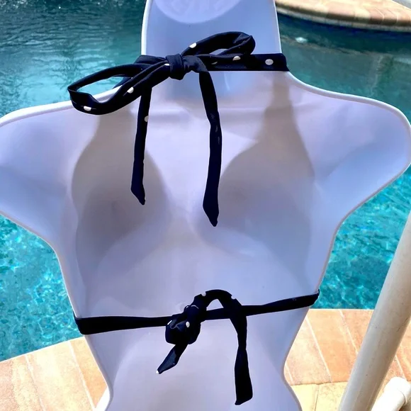 RARE NEW CHICAGO BEARS WOMEN’S BIKINI SWIM TOP LICENSED DK BLUE & LOGO SZ LARGE - Picture 3 of 6